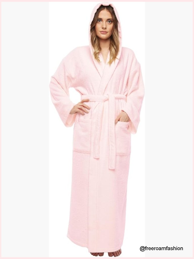 Women's Hooded Turkish Cotton Terry Robe Full Length
